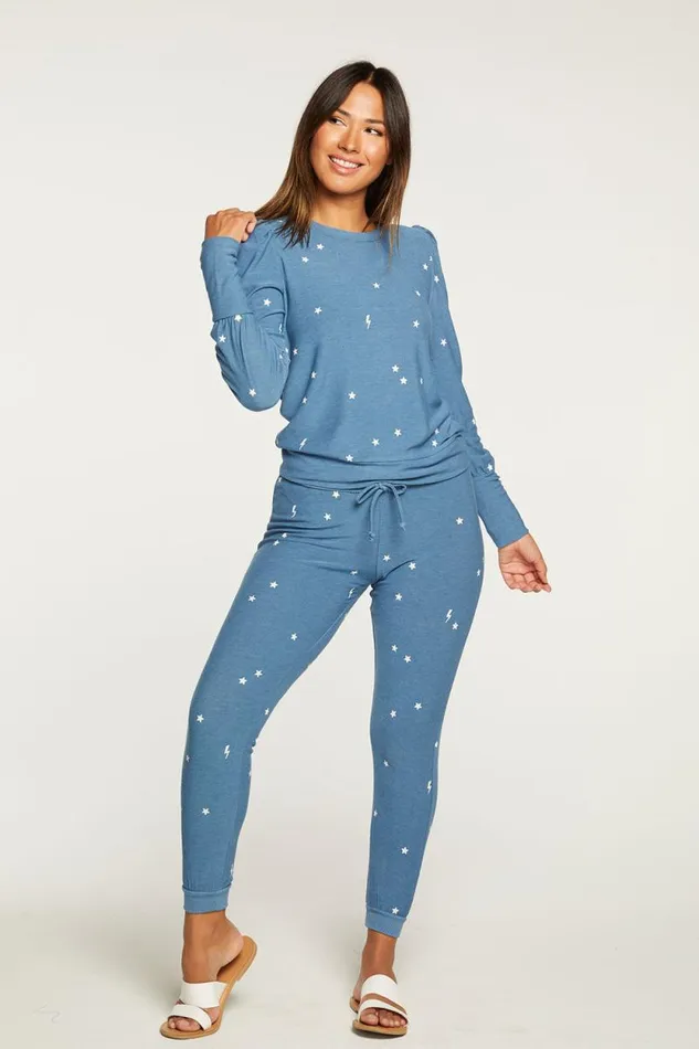 Womens Chaser Brand Bottoms Starry Bolts Pant