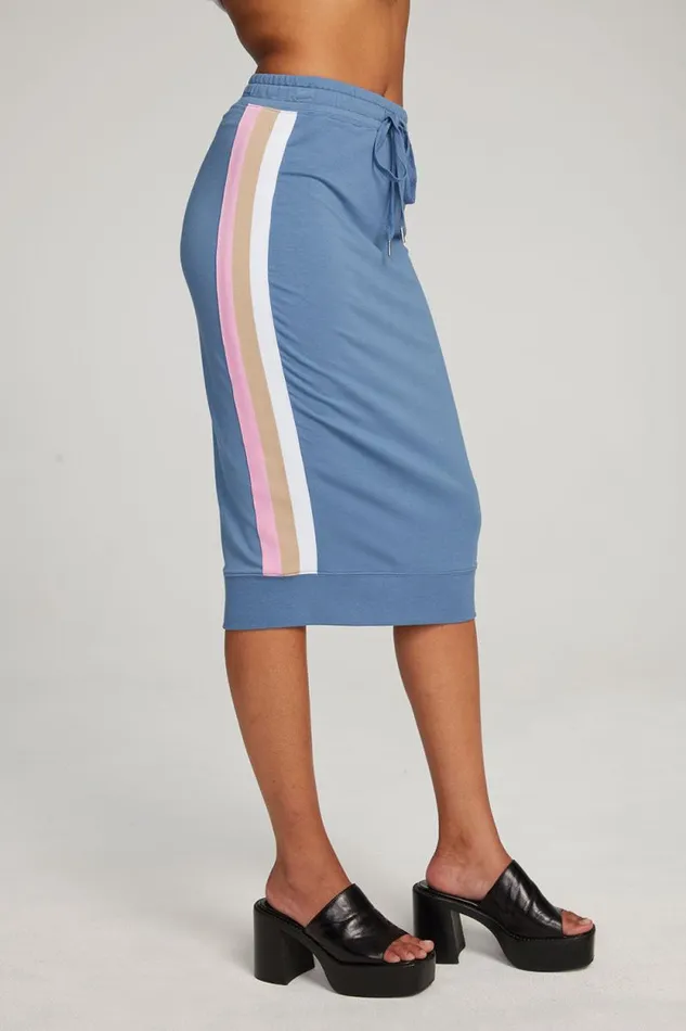 Womens Chaser Brand Bottoms Sundance Vintage Blue Midi Skirt
