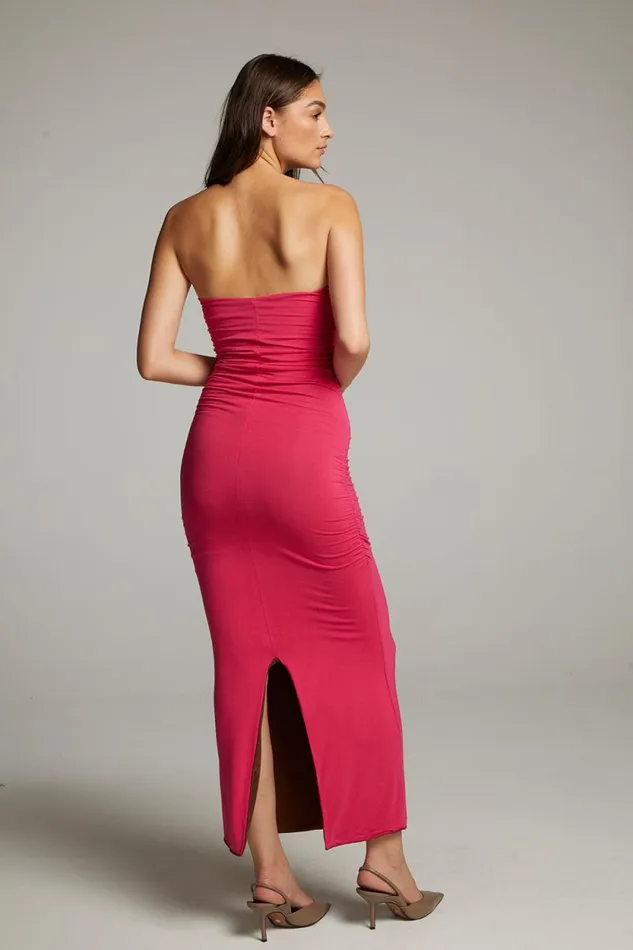 Womens Chaser Brand Loungewear Panama Coffee And Raspberry Reversible Midi Dress