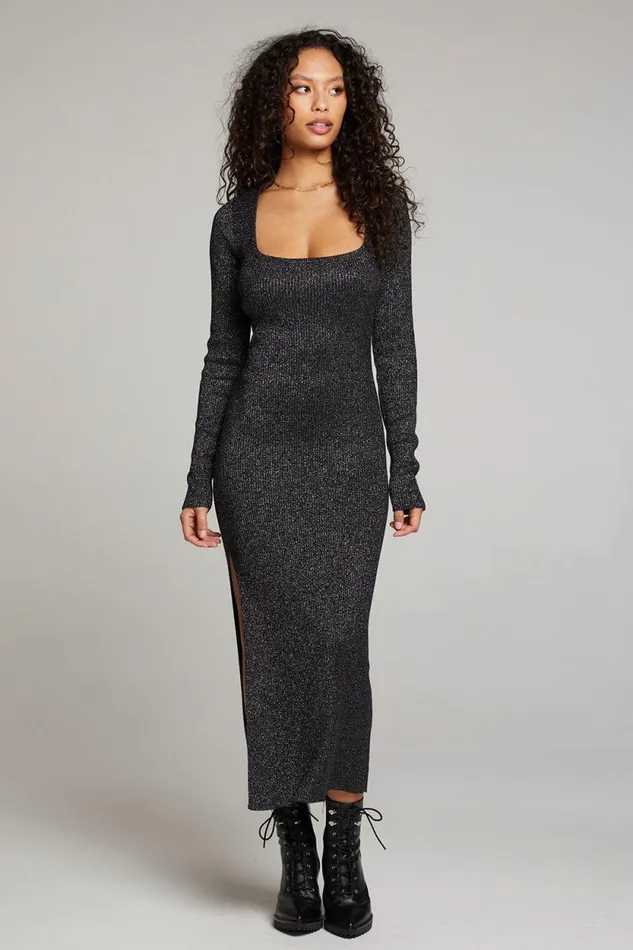 Womens Chaser Brand Loungewear Taxi Licorice Midi Dress