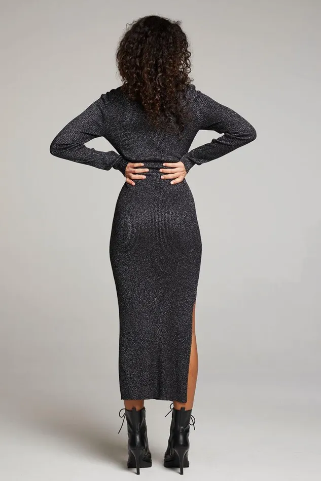 Womens Chaser Brand Loungewear Taxi Licorice Midi Dress
