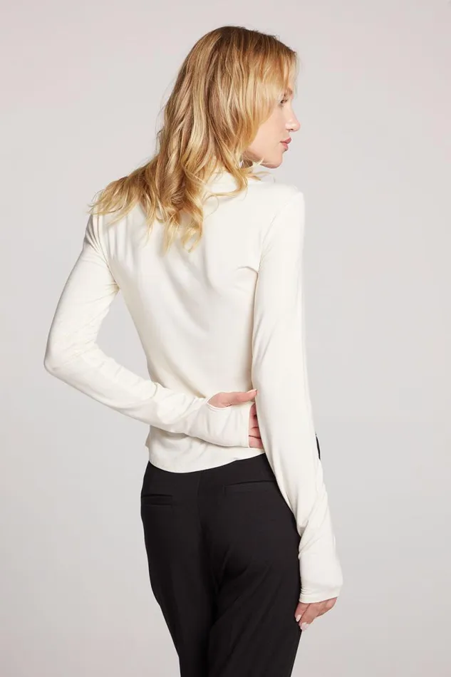 Womens Chaser Brand Loungewear Vicente Starry White Long Sleeve