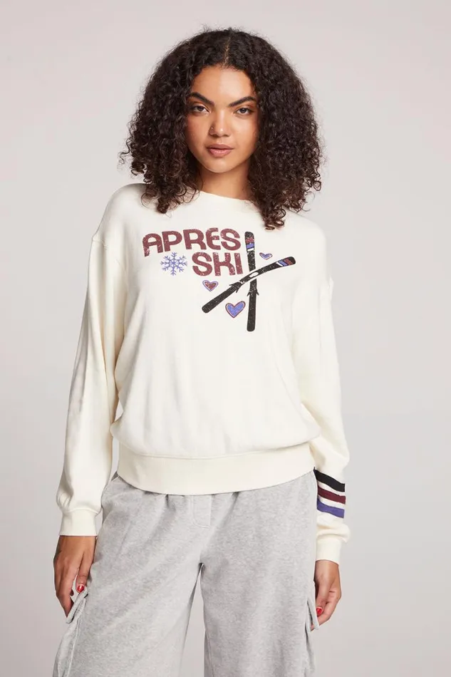 Womens Chaser Brand Tops Apres Ski Hearts Pullover