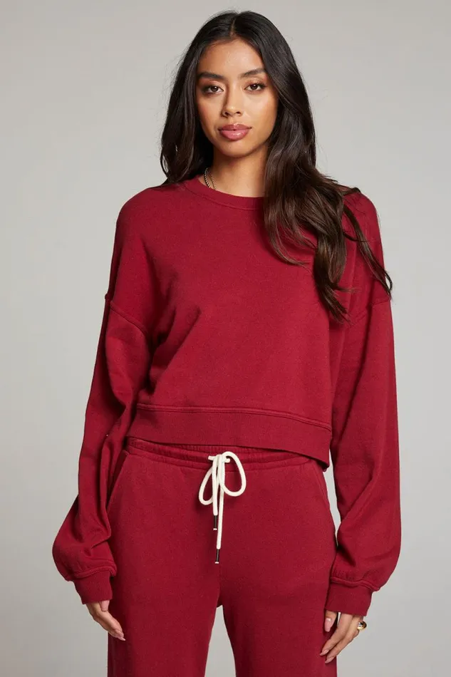Womens Chaser Brand Tops Belly Bloodred Pullover
