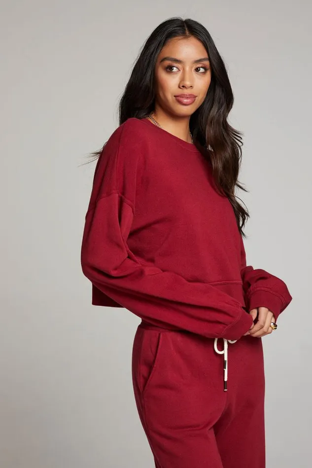 Womens Chaser Brand Tops Belly Bloodred Pullover