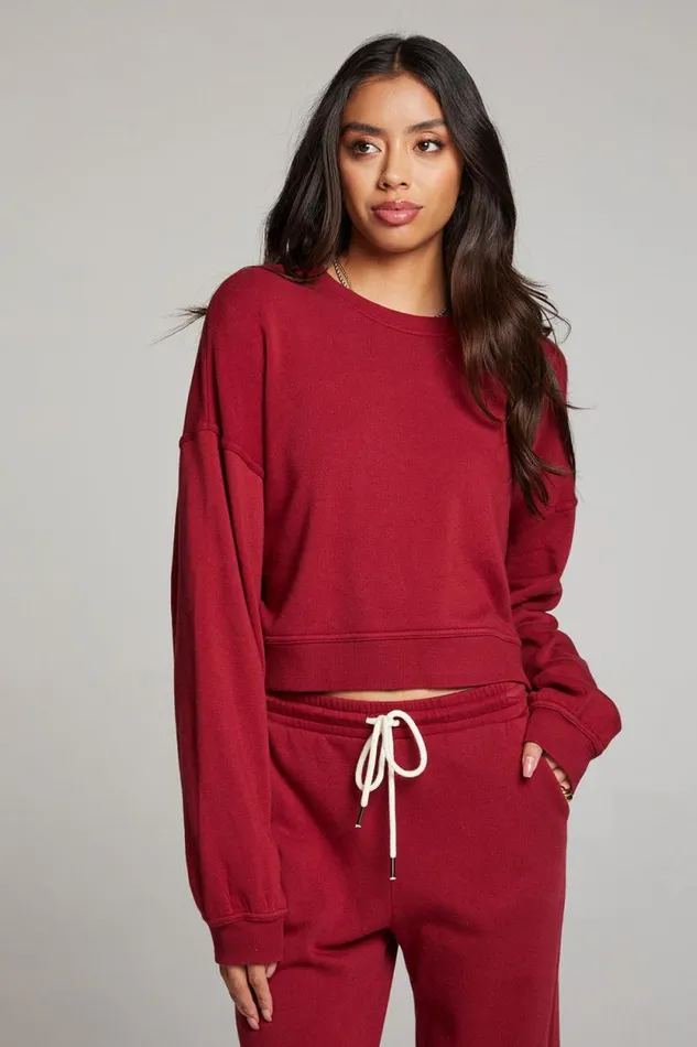 Womens Chaser Brand Tops Belly Bloodred Pullover