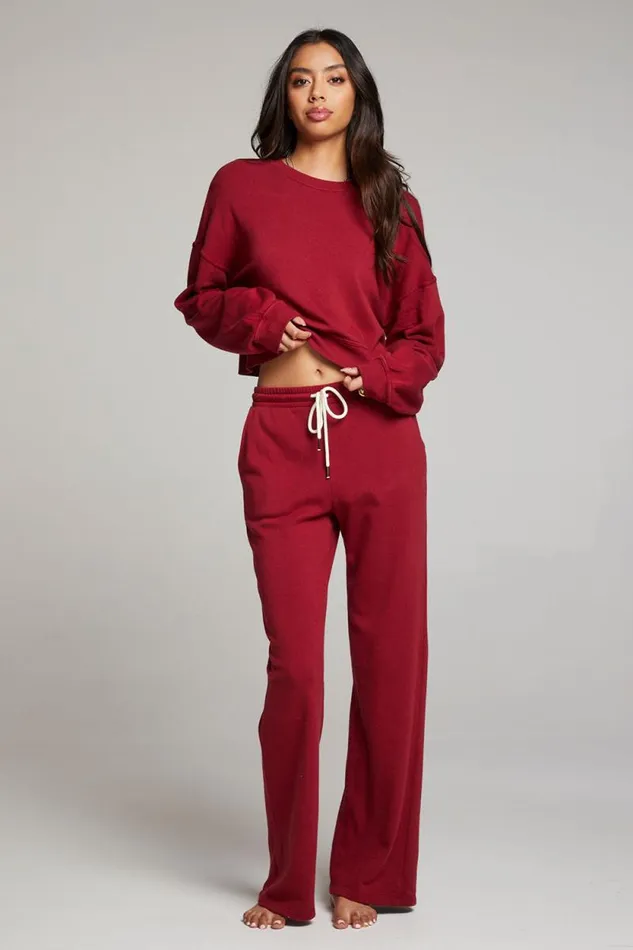 Womens Chaser Brand Tops Belly Bloodred Pullover
