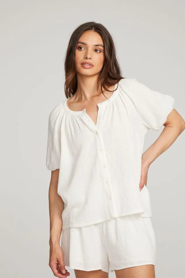 Womens Chaser Brand Tops Brentwood White Blouse