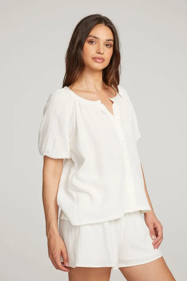 Womens Chaser Brand Tops Brentwood White Blouse
