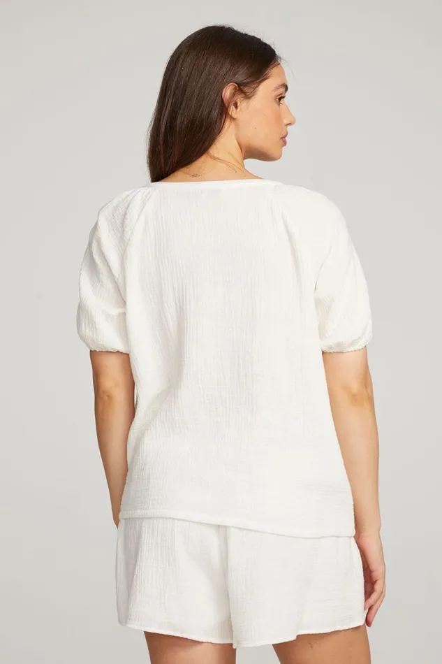 Womens Chaser Brand Tops Brentwood White Blouse