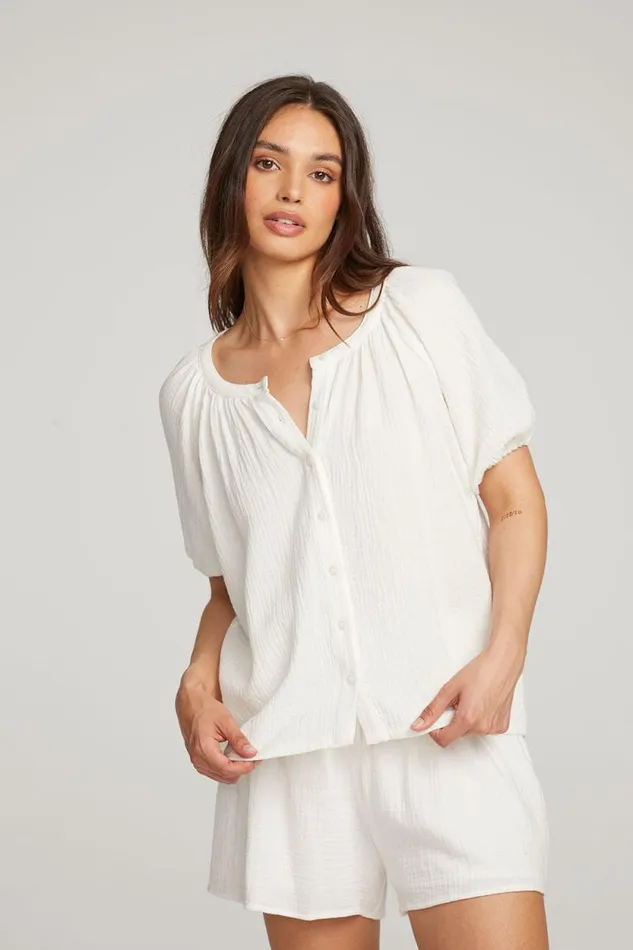 Womens Chaser Brand Tops Brentwood White Blouse