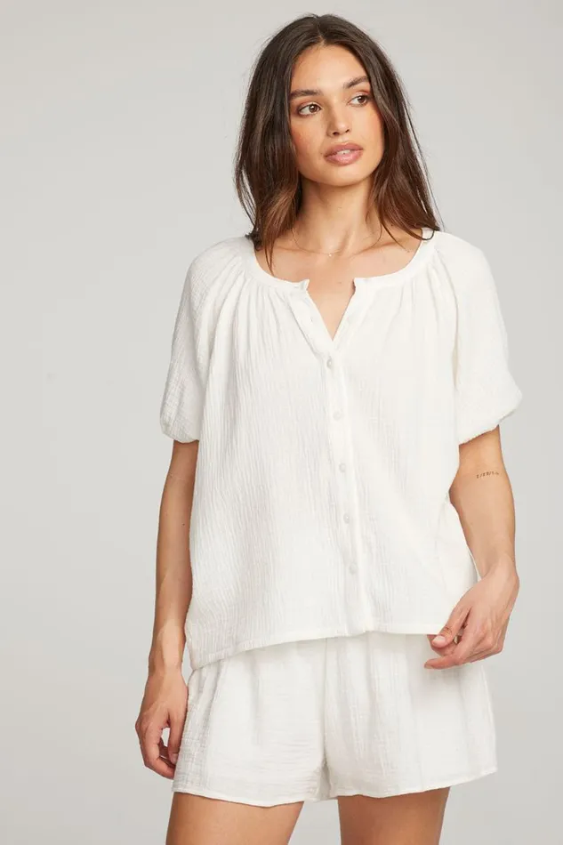 Womens Chaser Brand Tops Brentwood White Blouse