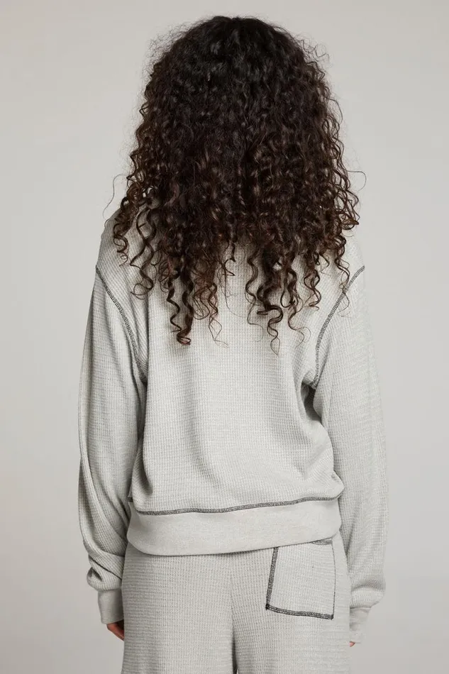 Womens Chaser Brand Tops Church Heather Grey Long Sleeve