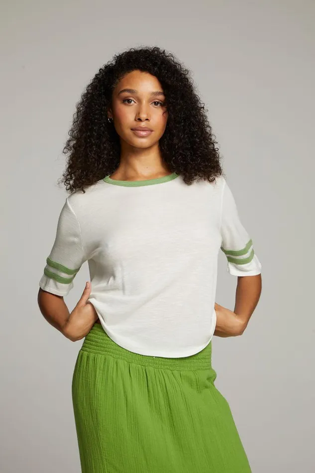 Womens Chaser Brand Tops Enrique White Short Sleeve
