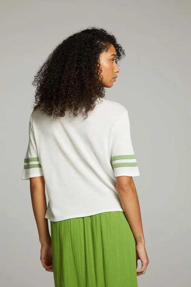 Womens Chaser Brand Tops Enrique White Short Sleeve