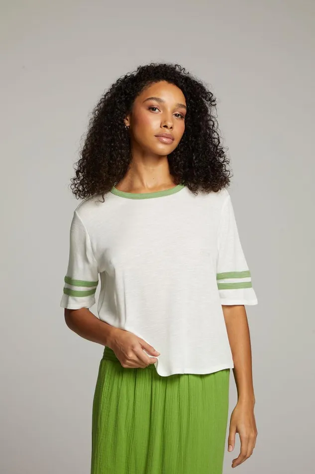 Womens Chaser Brand Tops Enrique White Short Sleeve