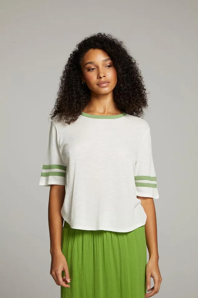 Womens Chaser Brand Tops Enrique White Short Sleeve