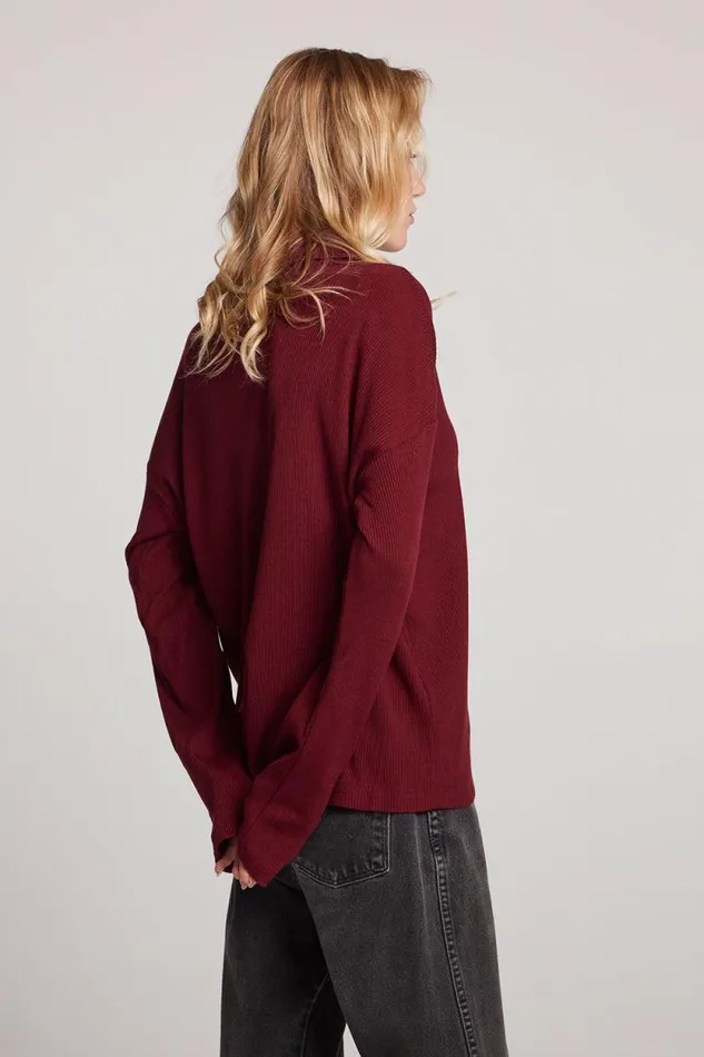 Womens Chaser Brand Tops Fenna Fig Button Down