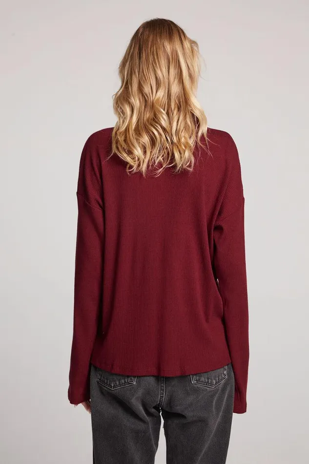 Womens Chaser Brand Tops Fenna Fig Button Down
