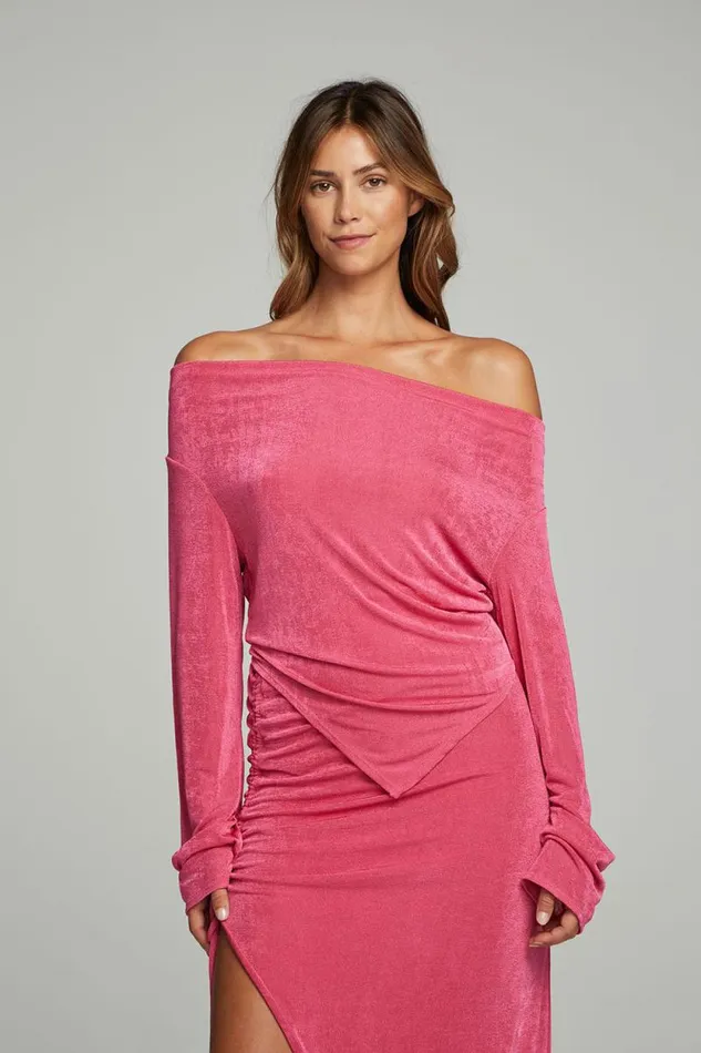 Womens Chaser Brand Tops Koston Long Sleeve 8211 Pink Lemonade