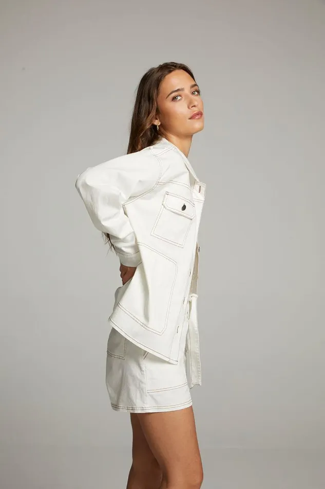 Womens Chaser Brand Tops Louise White Button Down