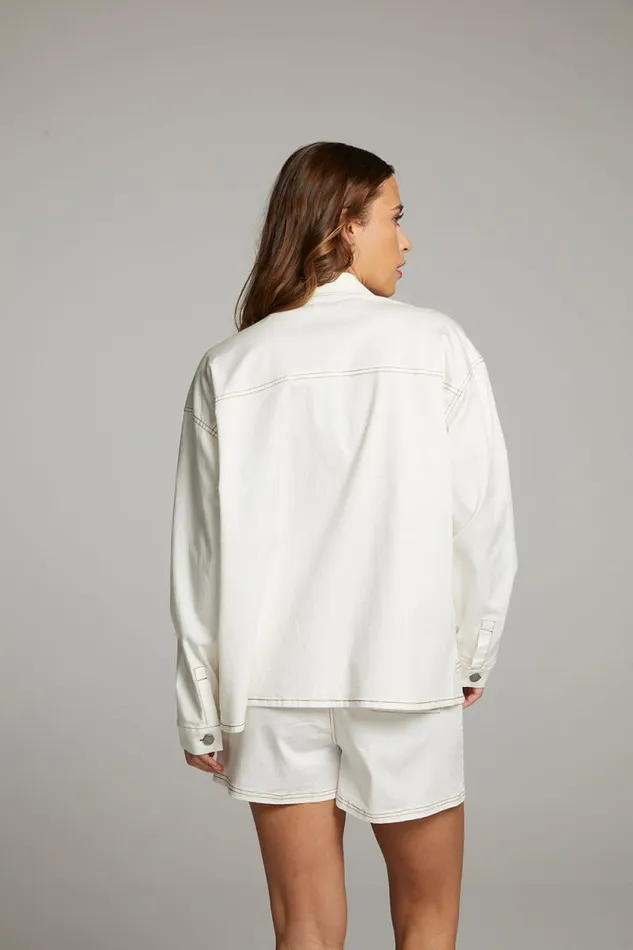 Womens Chaser Brand Tops Louise White Button Down