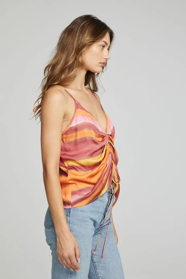 Womens Chaser Brand Tops Lucca Tank Top 8211 Sunset Stripe