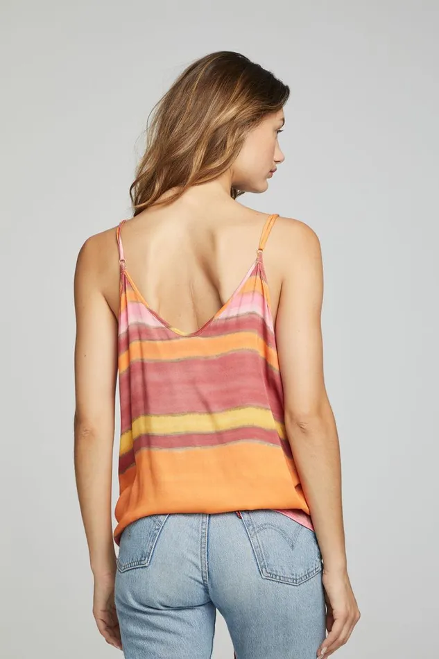 Womens Chaser Brand Tops Lucca Tank Top 8211 Sunset Stripe