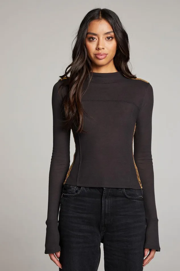 Womens Chaser Brand Tops Nahall Licorice Long Sleeve