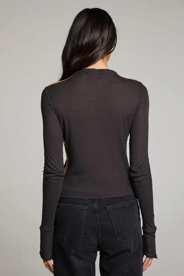 Womens Chaser Brand Tops Nahall Licorice Long Sleeve