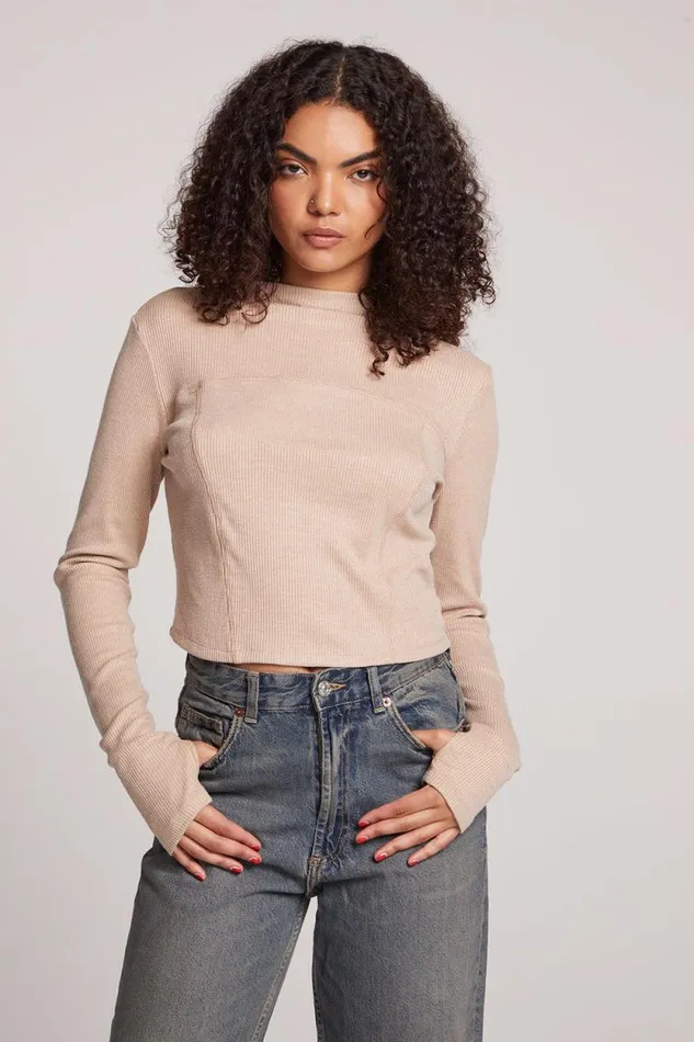 Womens Chaser Brand Tops Nahalll Toasted Coconut Long Sleeve