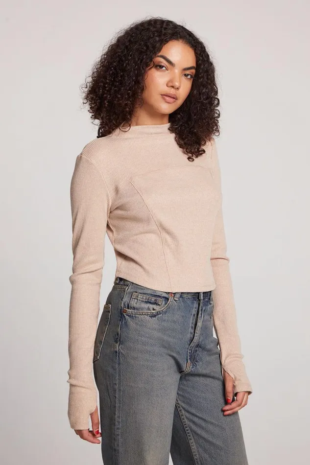 Womens Chaser Brand Tops Nahalll Toasted Coconut Long Sleeve