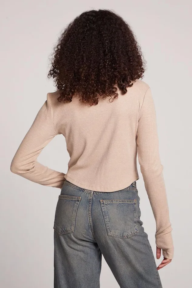 Womens Chaser Brand Tops Nahalll Toasted Coconut Long Sleeve