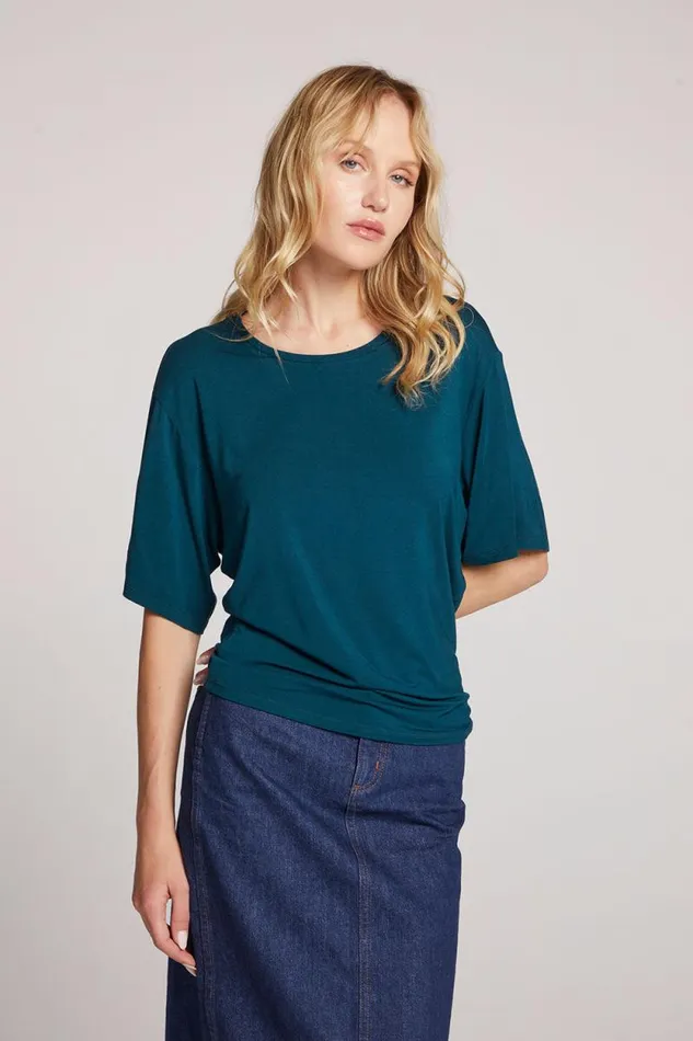 Womens Chaser Brand Tops Portola Dark Sea Short Sleeve
