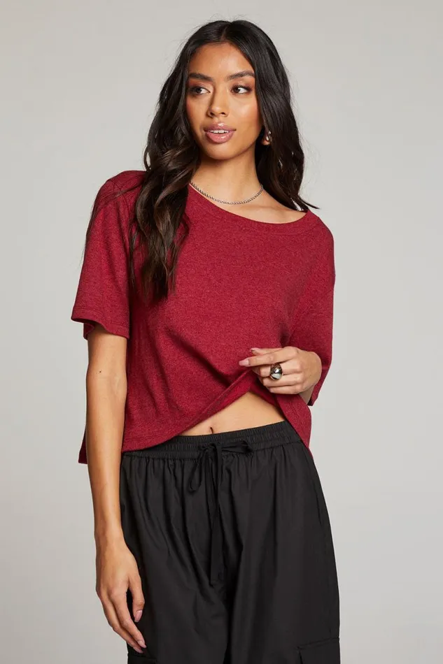 Womens Chaser Brand Tops Rover Blood Red Tee