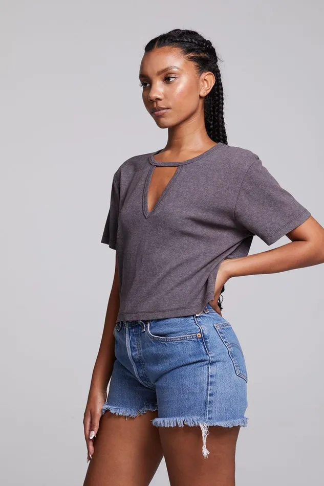 Womens Chaser Brand Tops Servino True Black Tee