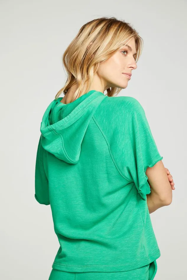 Womens Chaser Brand Tops Slub French Terry Angel Sleeve Raglan Pullover Hoodie