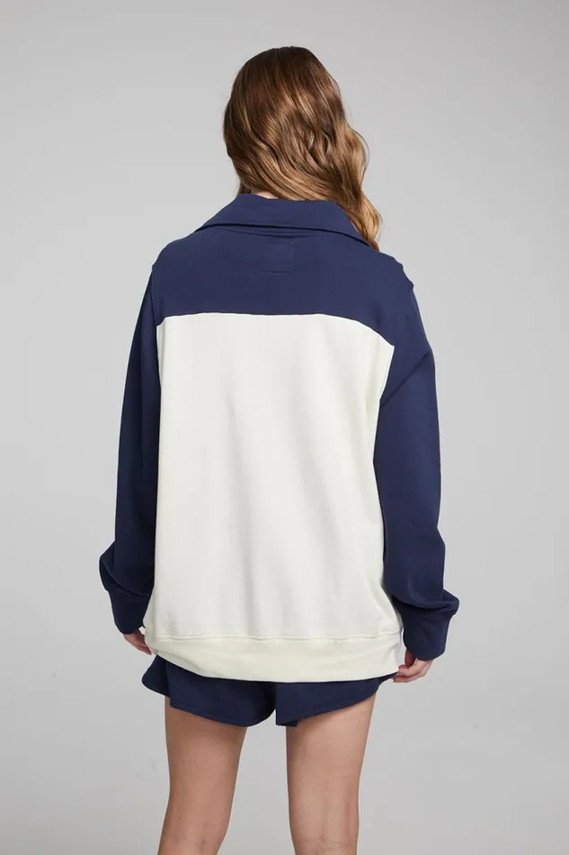 Womens Chaser Brand Tops Stevie Almond Mood Indigo Pullover