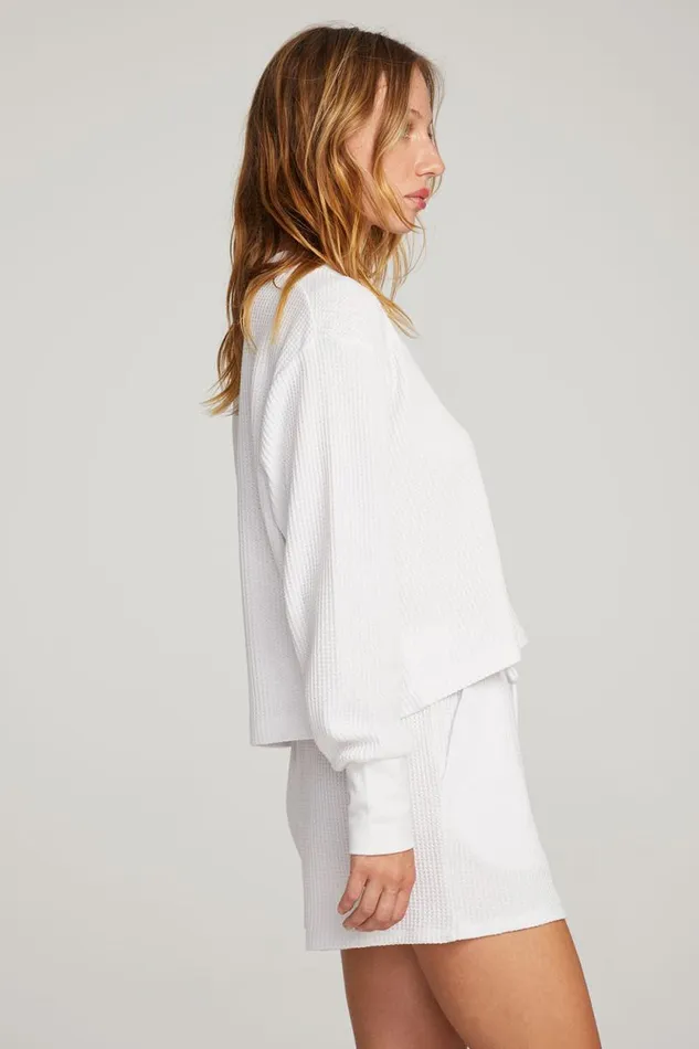 Womens Chaser Brand Tops Thayne White Long Sleeve