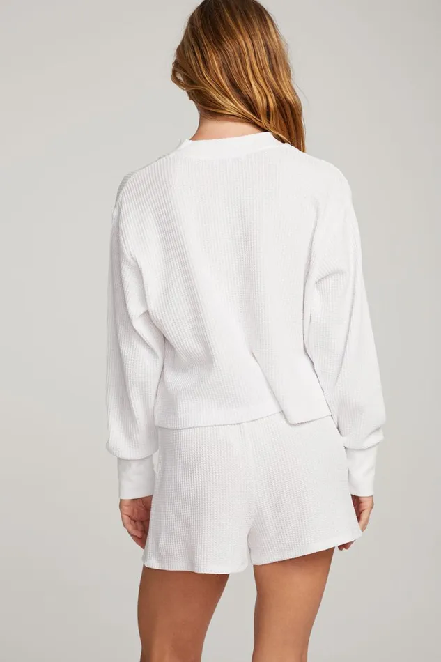 Womens Chaser Brand Tops Thayne White Long Sleeve