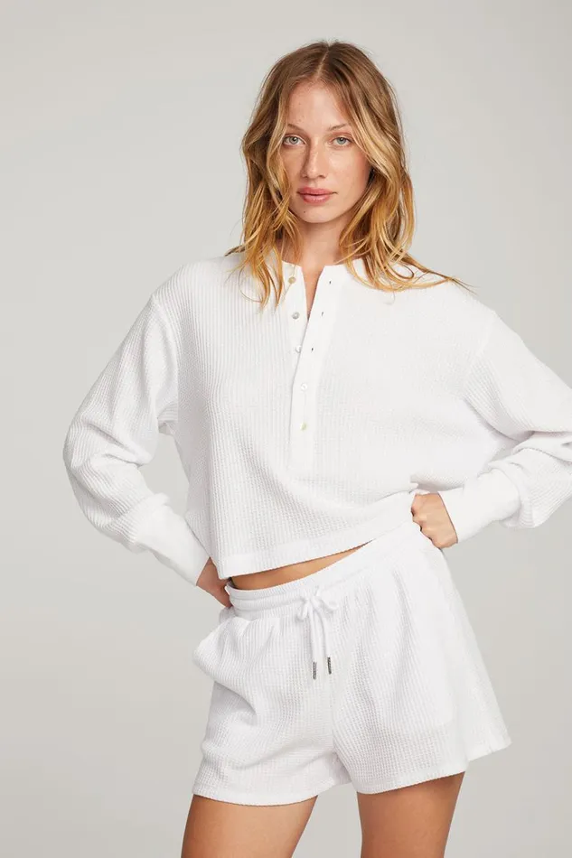Womens Chaser Brand Tops Thayne White Long Sleeve