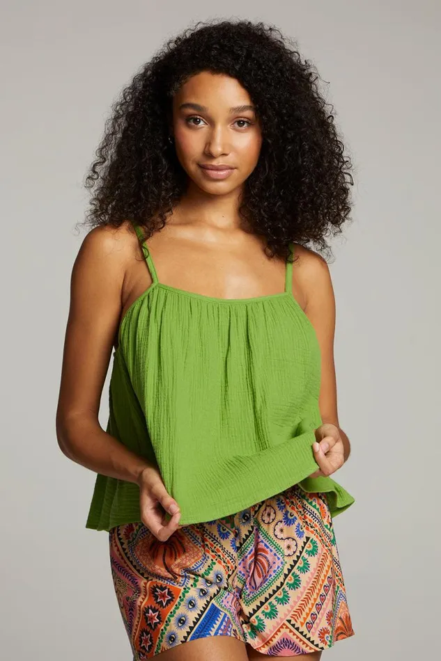 Womens Chaser Brand Tops Tropical Piquant Green Top