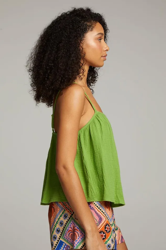 Womens Chaser Brand Tops Tropical Piquant Green Top