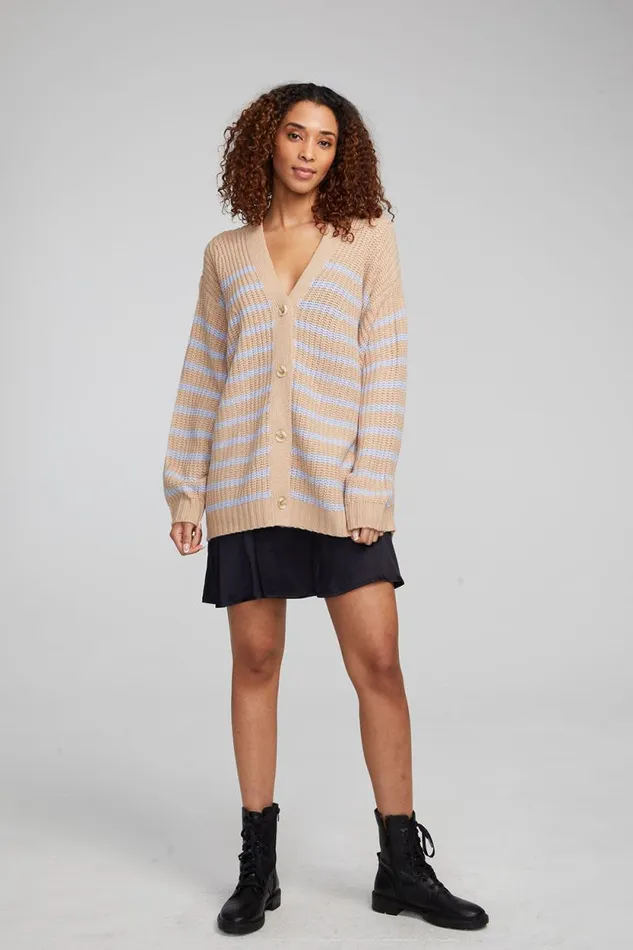 Womens Chaser Brand Tops Vibe Fairfax Stripe Cardigan