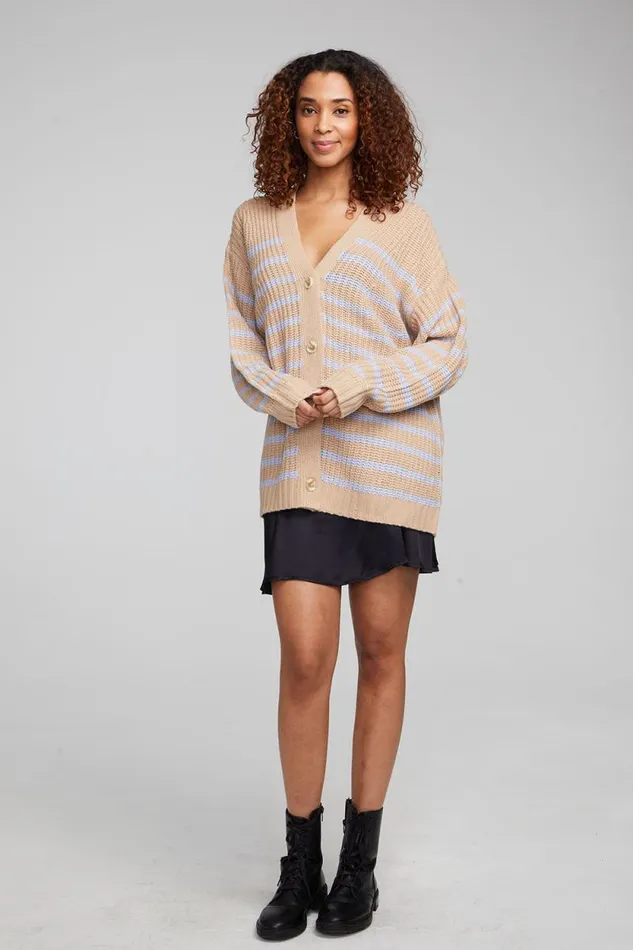 Womens Chaser Brand Tops Vibe Fairfax Stripe Cardigan