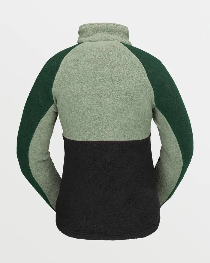 Womens Demi Half Zip Fleece 8211 Lichen Green Womens Volcom Layering