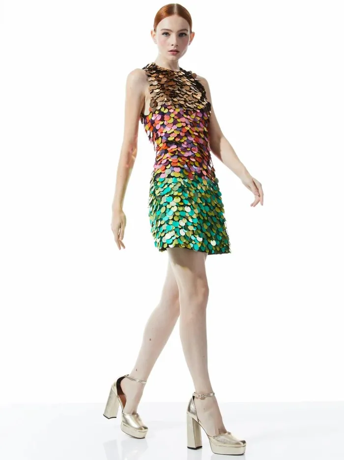 Womens Dresses Alice Olivia Clyde Embellished Shift Dress Multi