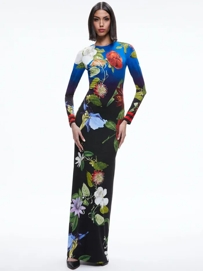 Womens Dresses Alice Olivia Delora Open Back Maxi Dress Lunch Date