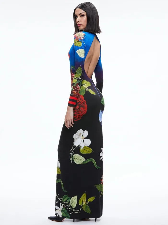 Womens Dresses Alice Olivia Delora Open Back Maxi Dress Lunch Date