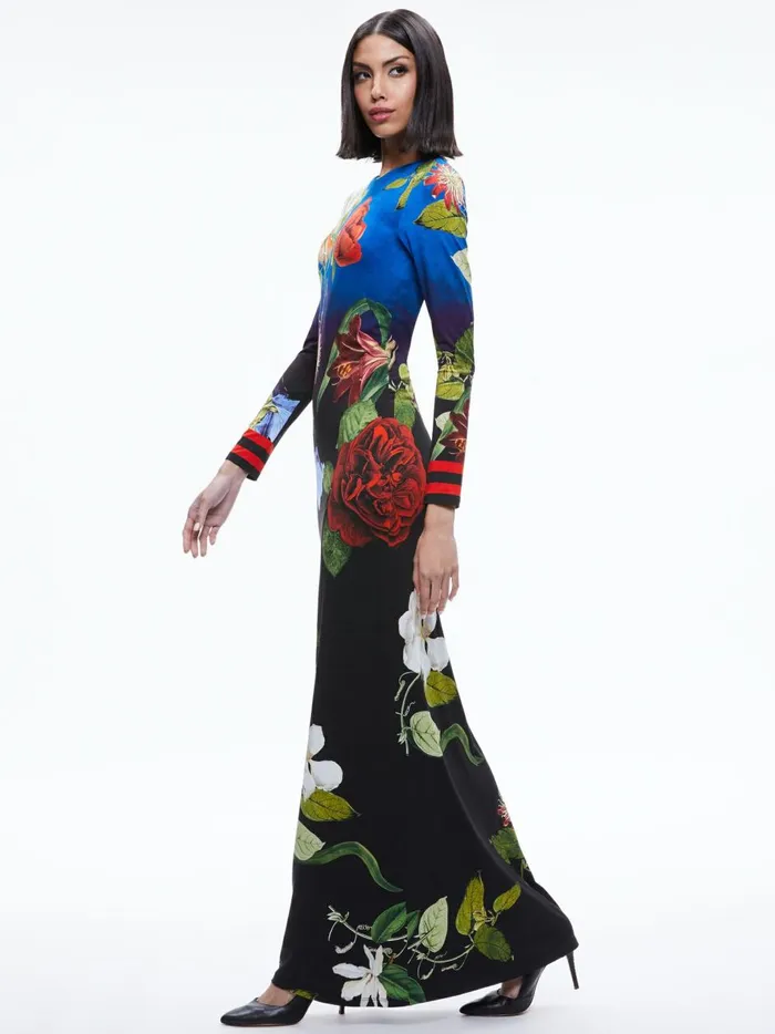 Womens Dresses Alice Olivia Delora Open Back Maxi Dress Lunch Date